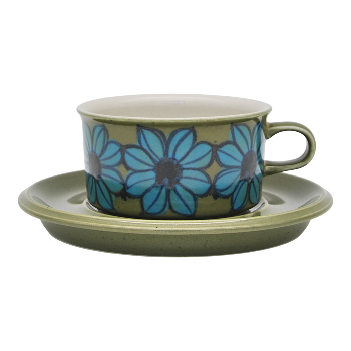 Arabia HLA Tea Cup Green Flower 0,28 l, vintage tea cup Arabia