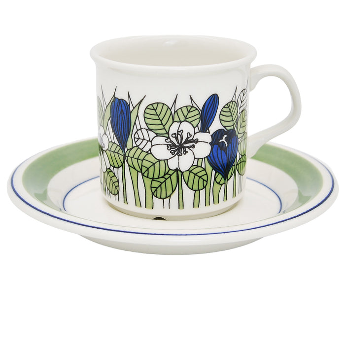 Arabia Krokus Coloured Espresso Cup, vintage Cup & Soucer Arabia